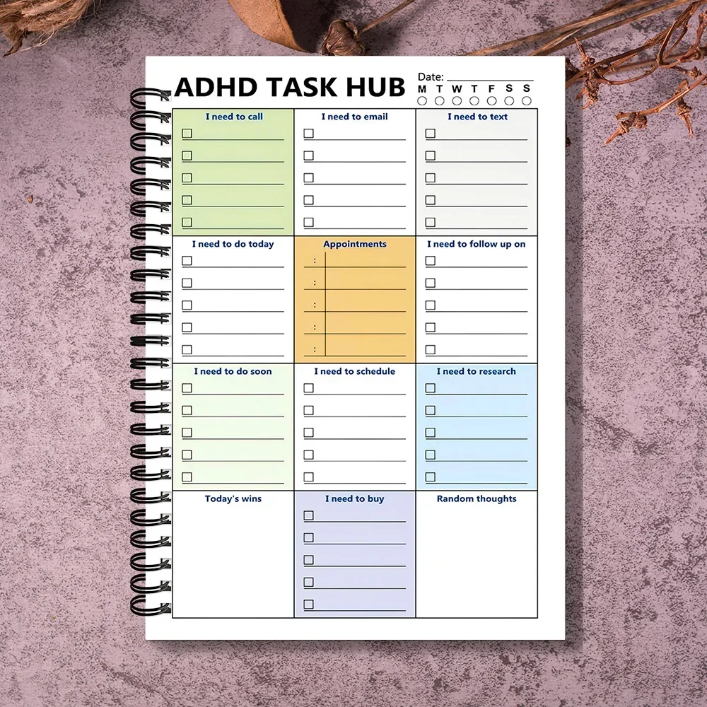 1 Piece Spiral Binding Cleaning Planner Notebook Visual Layout Household Organizer Daily Chore Schedule Journal for Home Tidying Management
