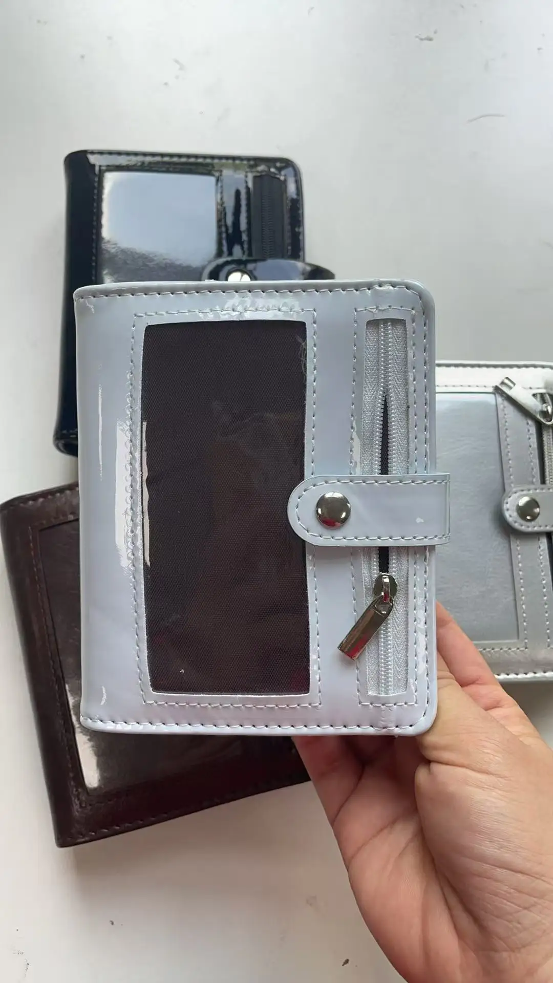 M5 Brown Sliver Soft Zip Loose-Leaf Retro Portable and 40 Sheets Inner Page PU Clip-on Notebook Loose Leaf Notebook
