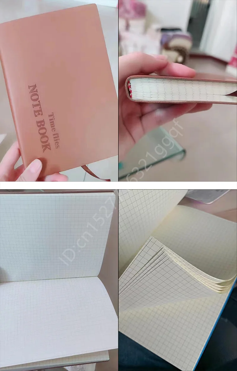 Grid Notebook A5,Travelers Journals School Office Meeting Record 80GSM/264 Pages Checkered Paper Notepad Handbook Agenda 2026/27